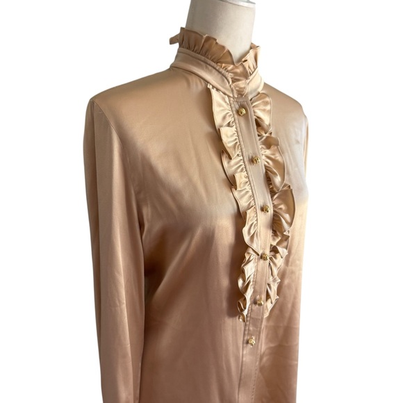 St. John Collection Silk Ruffle Blouse - Picture 3 of 8